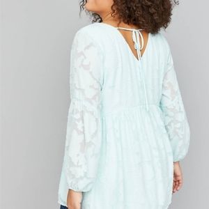 Lane Bryant Babydoll Tie Back Blouse